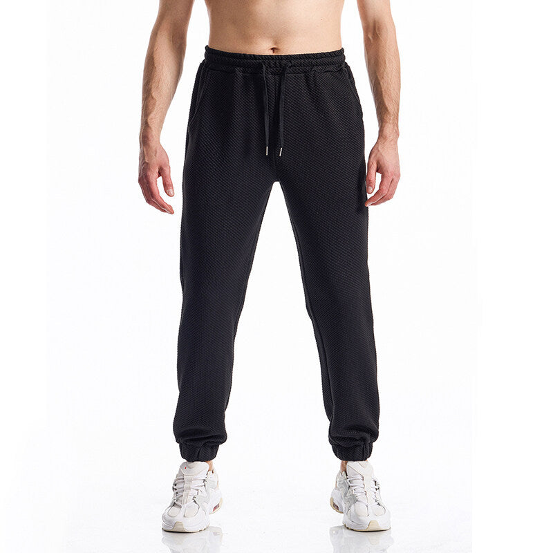 Herren Texturierte Jogginghose mit elastischem Bund, Tunnelzug und gebündeltem Beinabschluss Drune