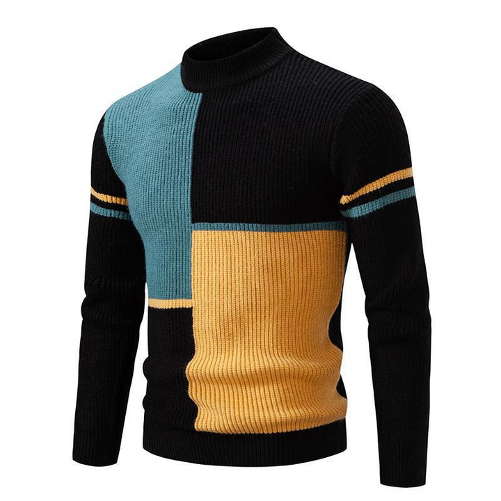 Herren modischer Rollkragenpullover mit grafischem Zopfmuster Drune 1758205596