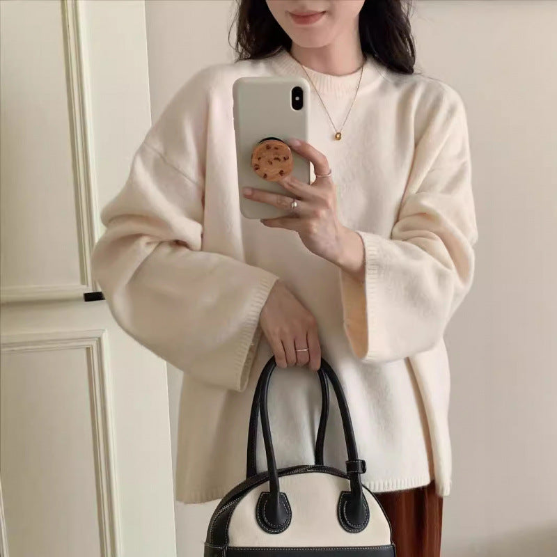 Damen Oversized Strickpullover mit weitem Schnitt und feinem Material Drune