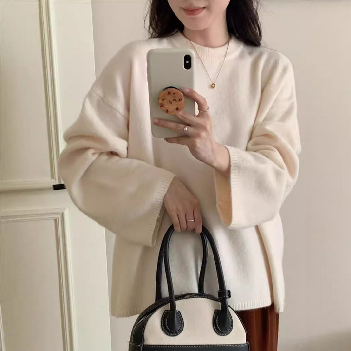 Damen Oversized Strickpullover mit weitem Schnitt und feinem Material Drune