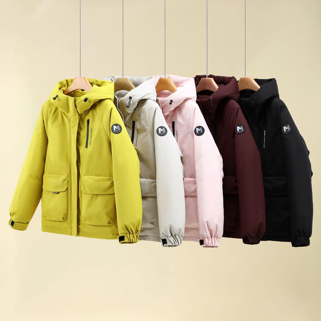 Damen Isolierte Outdoorjacke mit voluminösem Kapuzenkragen und praktischen Taschen Drune