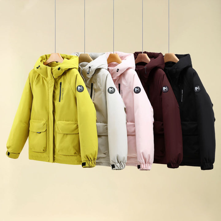 Damen Isolierte Outdoorjacke mit voluminösem Kapuzenkragen und praktischen Taschen Drune