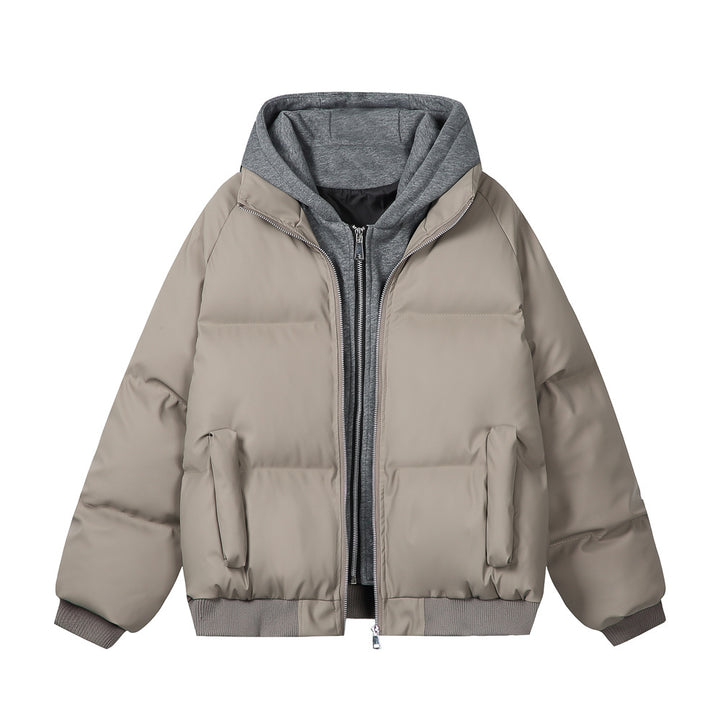 Damen Modische Steppjacke mit abnehmbarer Kapuze Drune