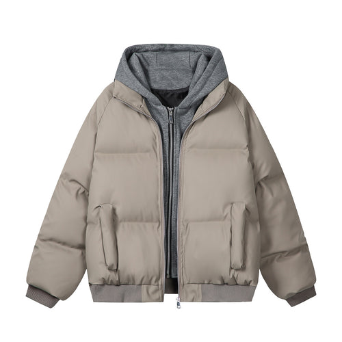 Damen Modische Steppjacke mit abnehmbarer Kapuze Drune