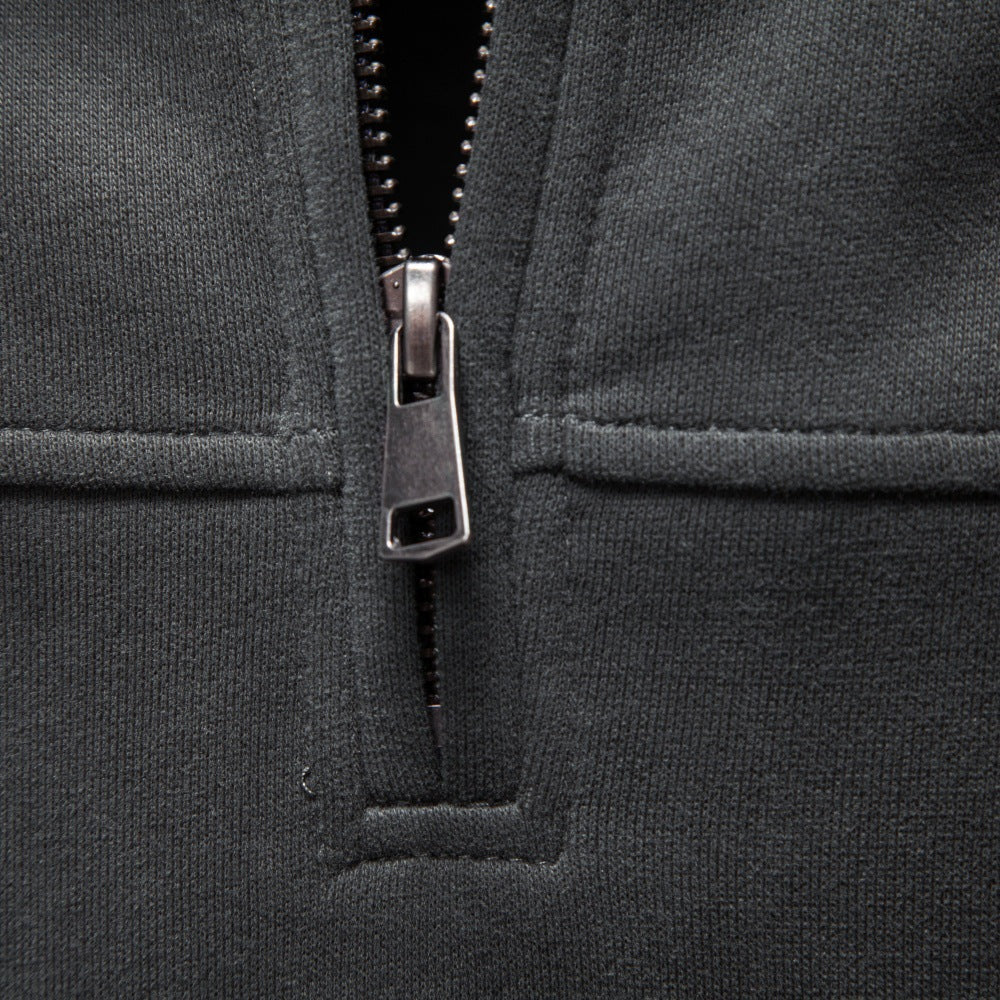 Herren Hochkragen-Sweatshirt mit Halbreißverschluss und Thermofleece-Innenfutter Drune
