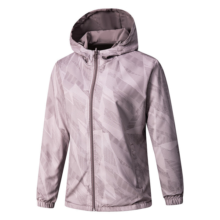Damen Leichte technische Kapuzenjacke wasserabweisend mit Vollzip und elastischen Bündchen Drune