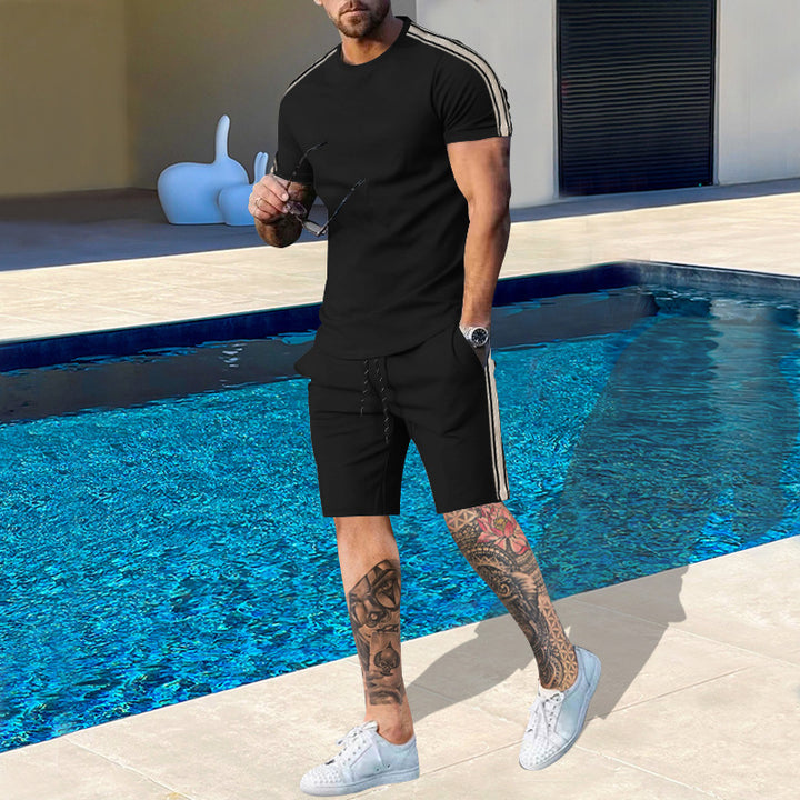 Herren Sportliches T-Shirt und Shorts Set Drune