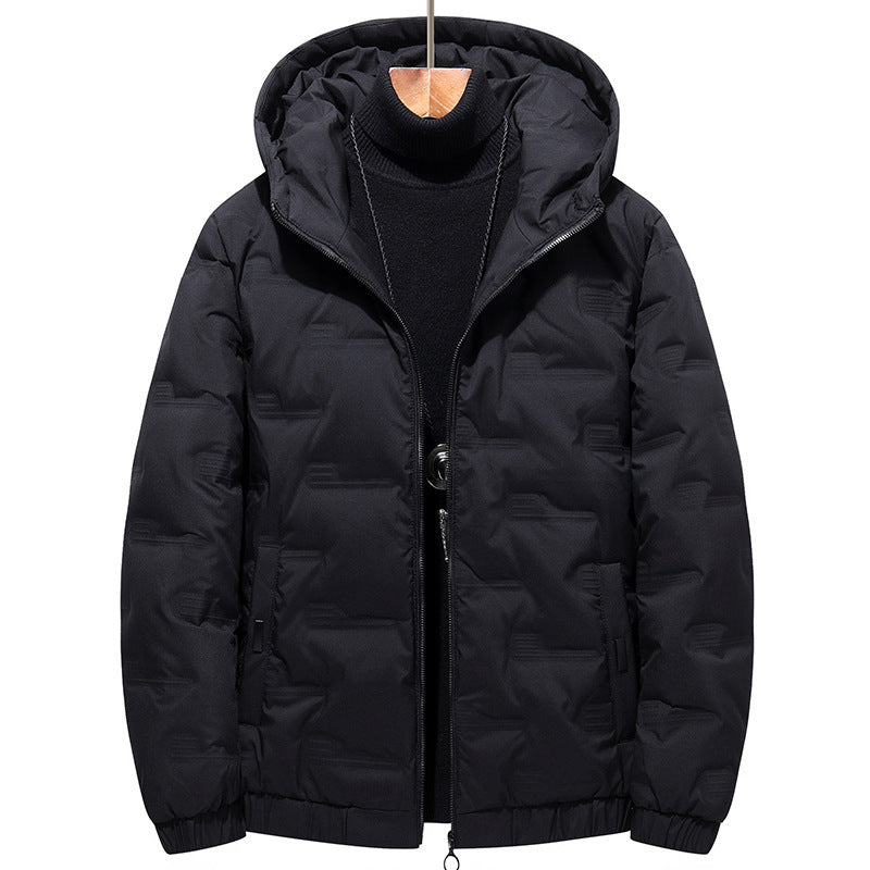 Herren Modische Steppjacke mit Kapuze Drune