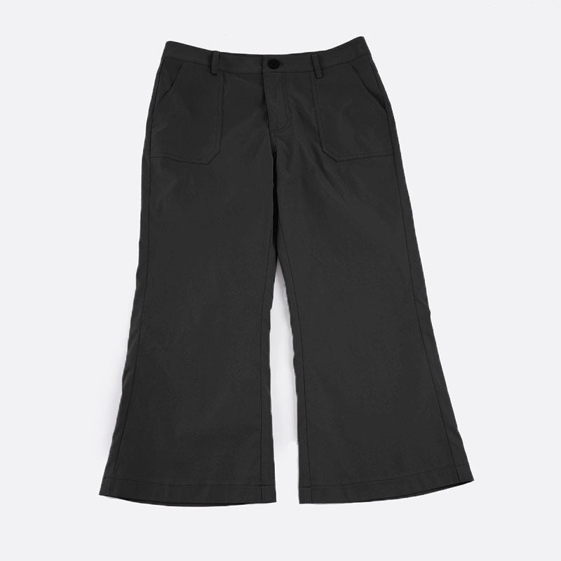 Damen Verkürzte ausgestellte Stretch-Hose mit aufgesetzten Taschen Drune