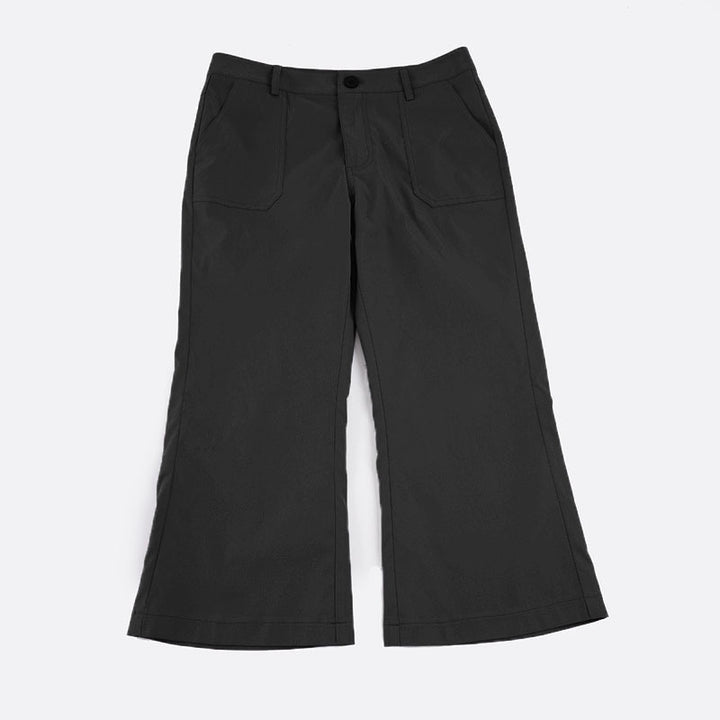 Damen Verkürzte ausgestellte Stretch-Hose mit aufgesetzten Taschen Drune