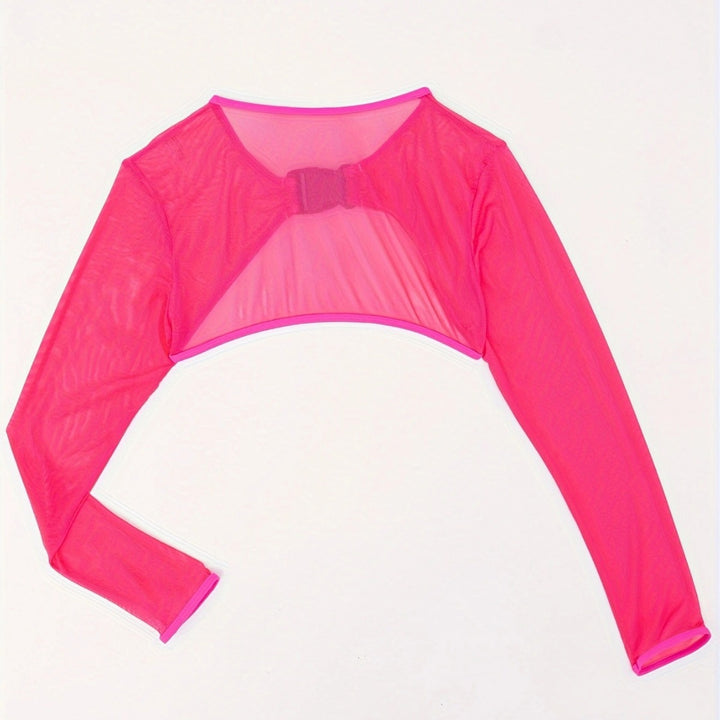 Damen Crop-Top mit modischem Mix aus Netz und Raffung Drune