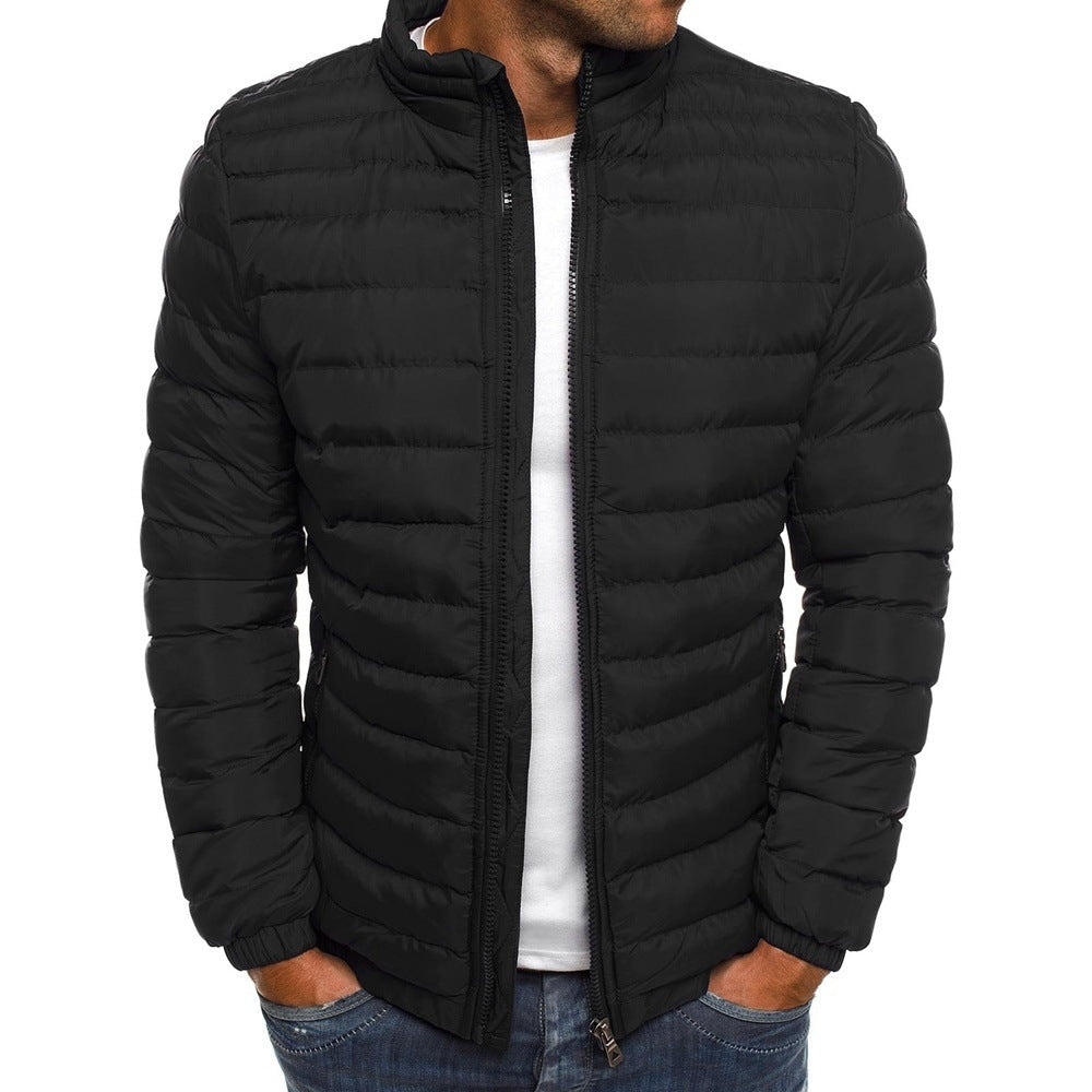 Herren leichte Steppjacke mit hohem Kragen und elastischen Bündchen Drune
