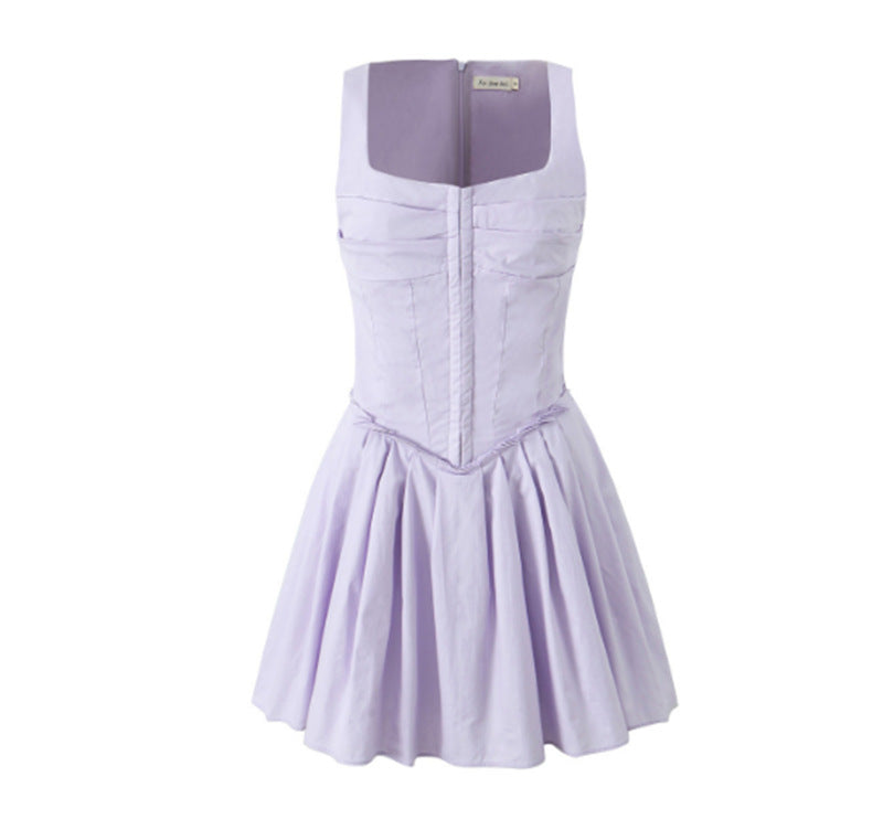 Damen modisches Sommerkleid mit taillierter Silhouette und durchgehenden Knöpfen Drune