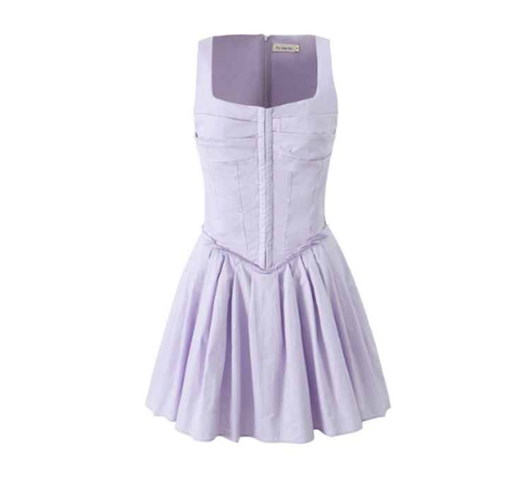 Damen modisches Sommerkleid mit taillierter Silhouette und durchgehenden Knöpfen Drune