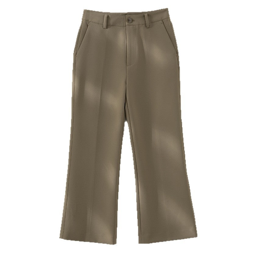 Damen Tailored-Stoffhose mit Bügelfalte, weiter Beinführung und Gürtelschlaufen Drune