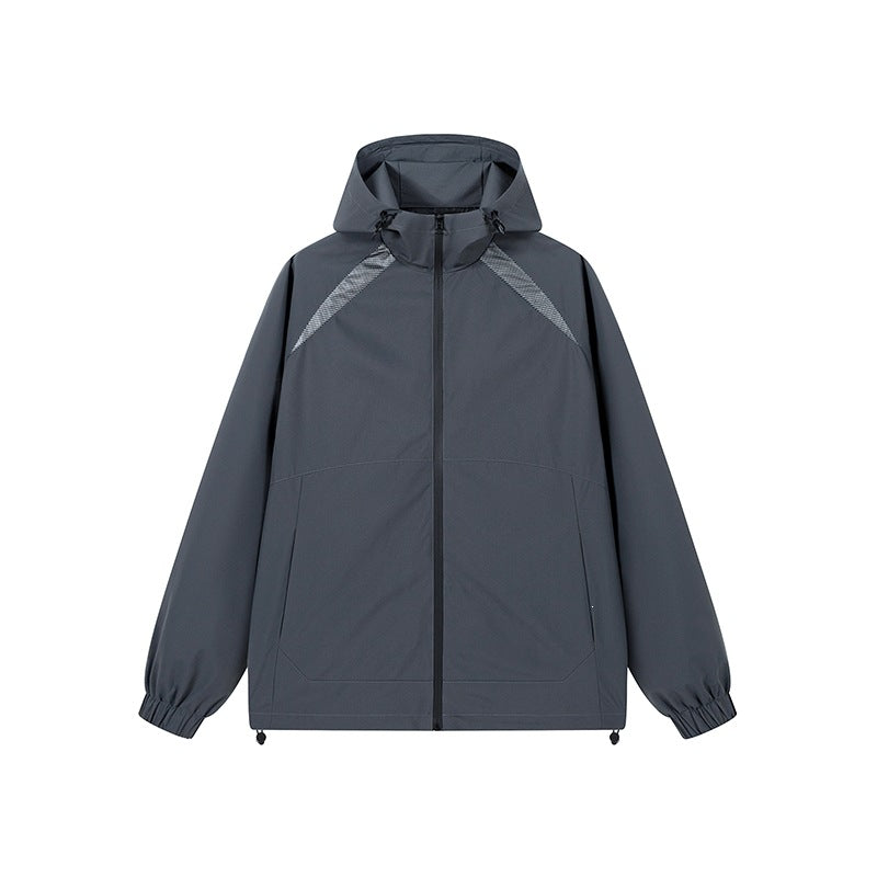 Herren Atmungsaktive Sportjacke mit Kapuze Drune
