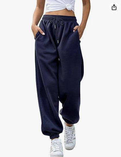 Damen nan lässige Jogginghose mit hohem Bund elastischen Knöchelabschlüssen und weichem Fleecefutter Drune