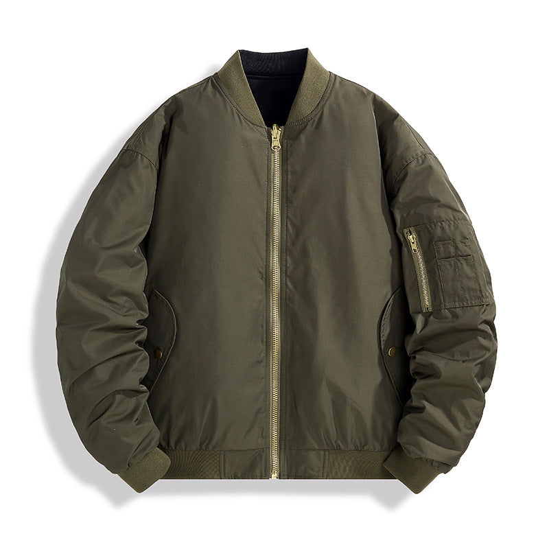 Herren Modische Bomberjacke mit Stehkragen Drune