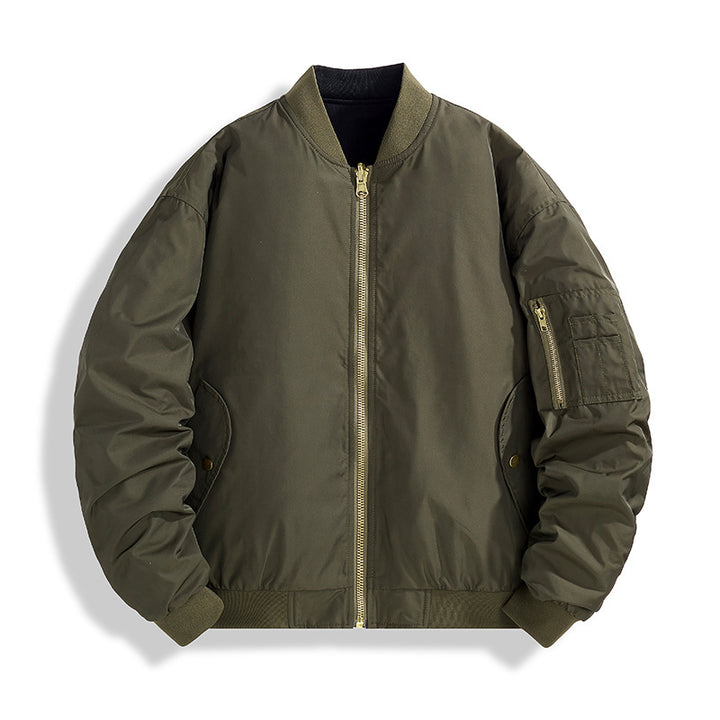 Herren Modische Bomberjacke mit Stehkragen Drune