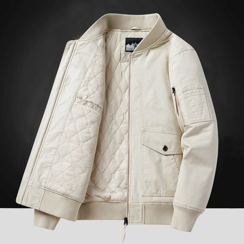 Herren Modische Bomberjacke mit Steppfutter Drune
