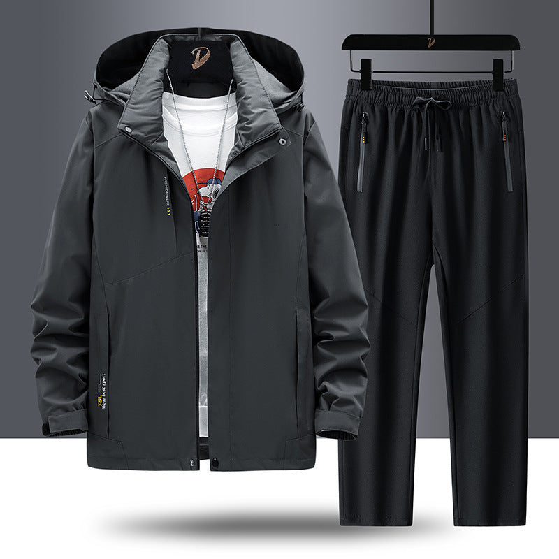 Herren Wetterfeste Outdoorjacke und Sporthose Drune