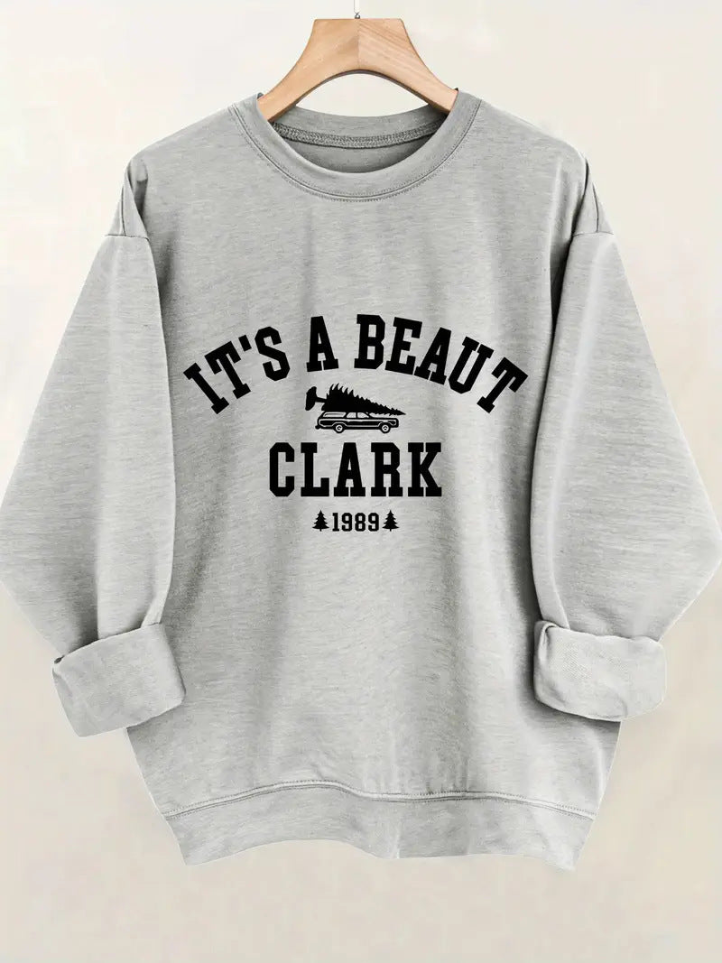 Damen Sweatshirt mit lässigem Schriftzug und bequemem Schnitt Drune