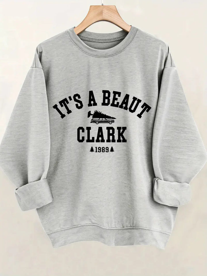 Damen Sweatshirt mit lässigem Schriftzug und bequemem Schnitt Drune