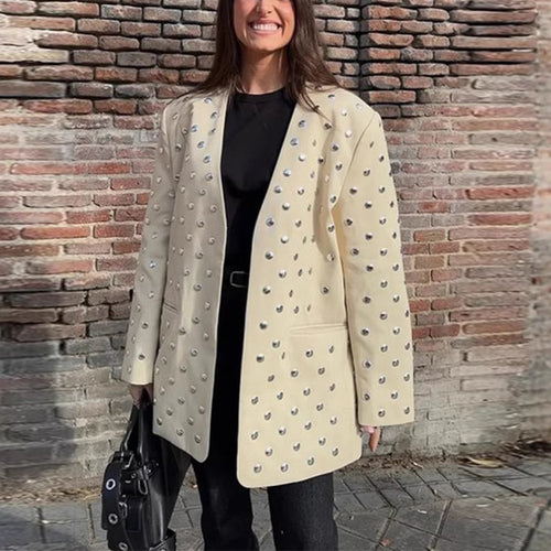 Damen Oversized Blazer mit luxuriösen Applikationen Drune