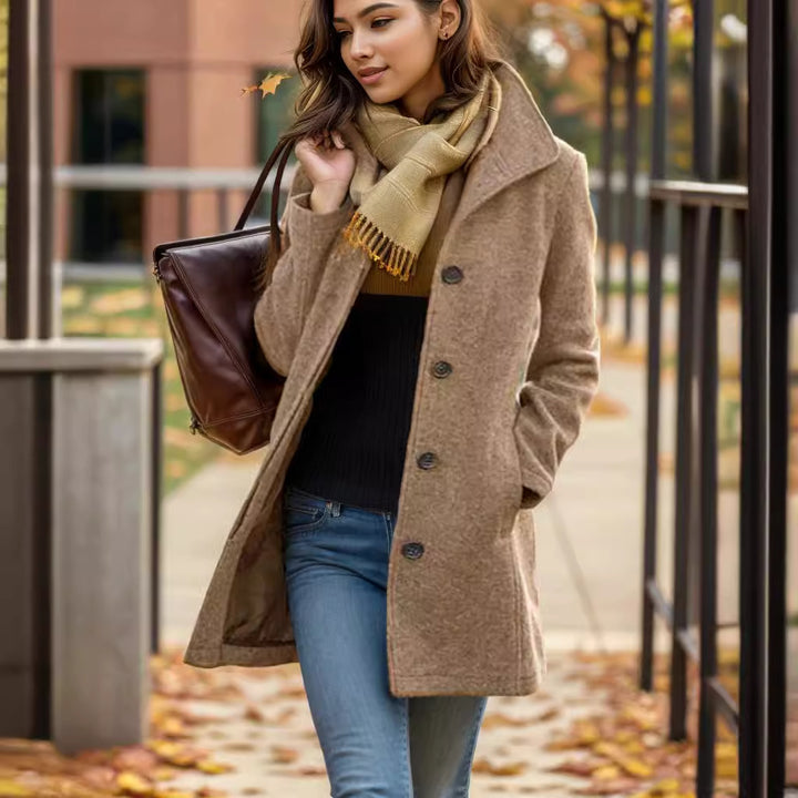 Damen Modellierter Trendmantel Drune