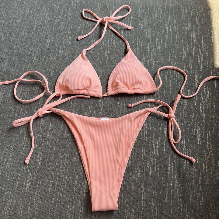 Damen Triangel-Bikini mit seitlichem Knoten und verstellbaren Trägern Drune