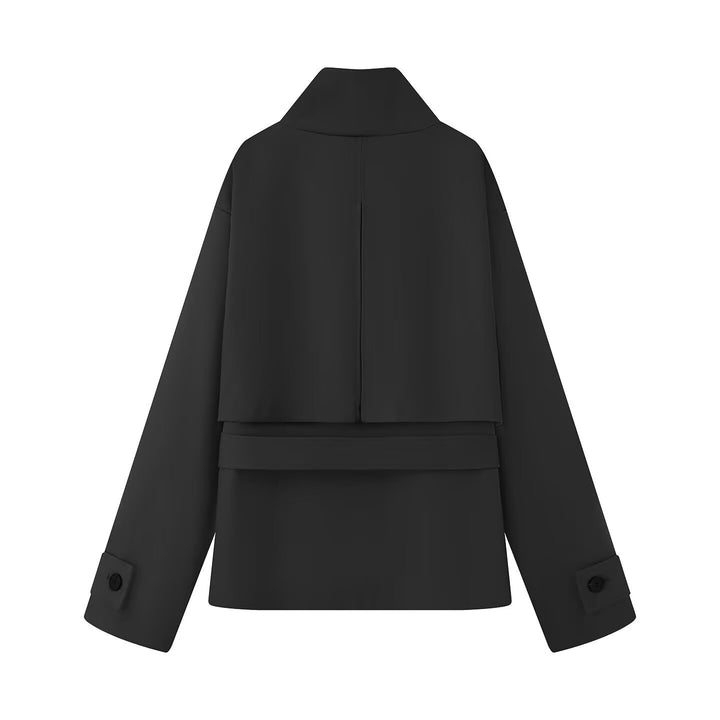 Damen Kurzjacke im Utility‑Stil mit Taillengürtel und Pattentaschen Drune