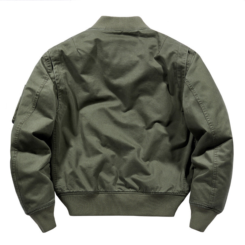 Herren Kurzgeschnittene Canvas-Bomberjacke im Utility‑Field‑Stil mit Taschenorganizer Drune