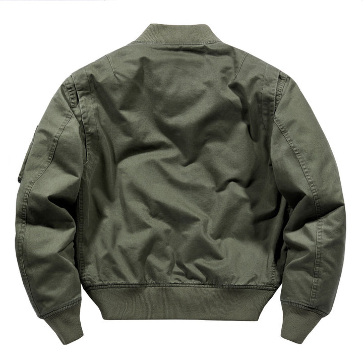 Herren Kurzgeschnittene Canvas-Bomberjacke im Utility‑Field‑Stil mit Taschenorganizer Drune
