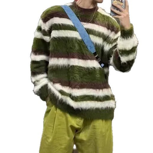 Herren Modischer Strickpullover mit grober Textur Drune