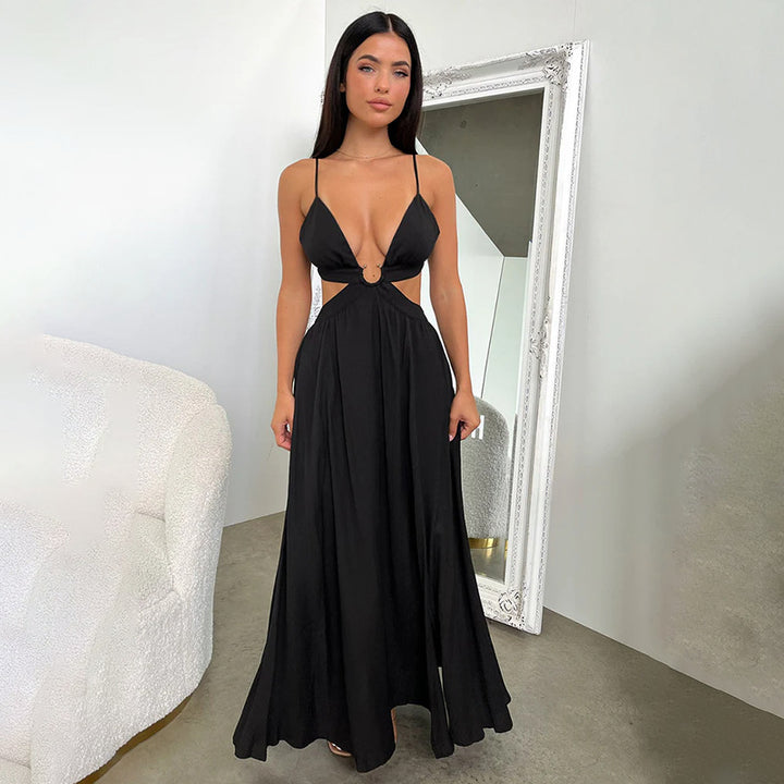 Damen Cut-out Maxikleid Drune