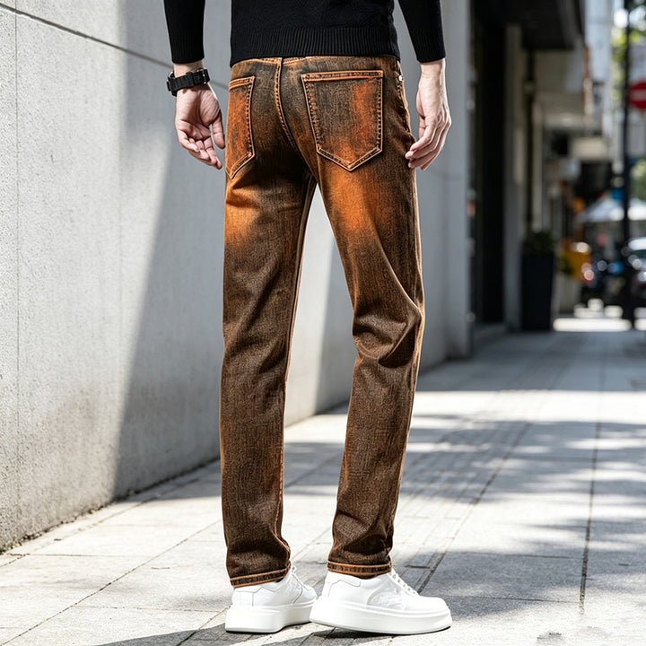 Herren Slim-Fit Jeans mit modischem Used-Look Drune