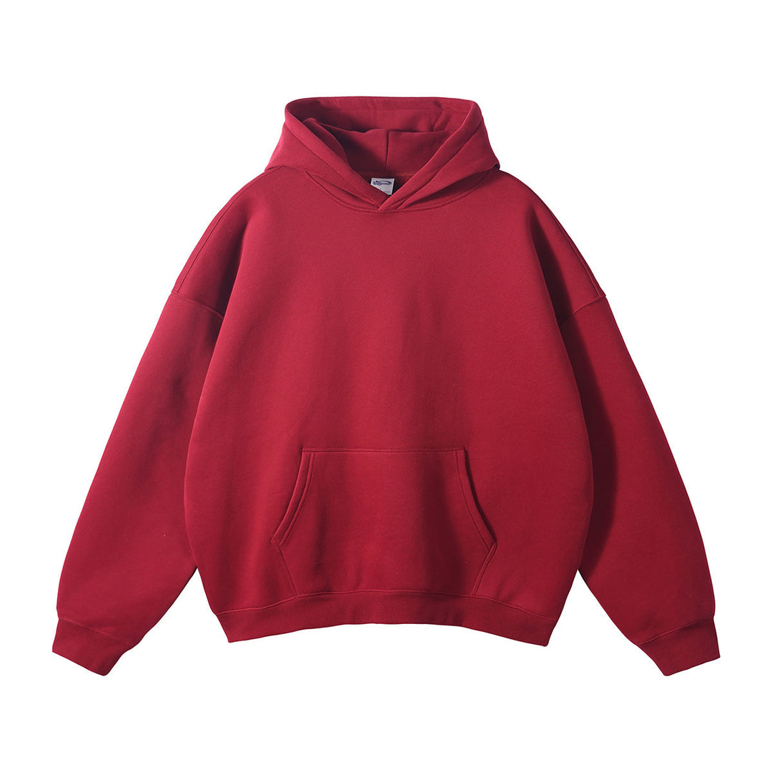 Unisex nan oversized Kapuzenpullover mit Kängurutasche und gerippten Bündchen Drune