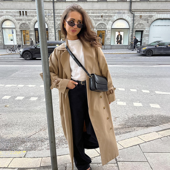Damen Eleganter Trenchcoat mit hochwertiger Verarbeitung und lockerem Schnitt Drune