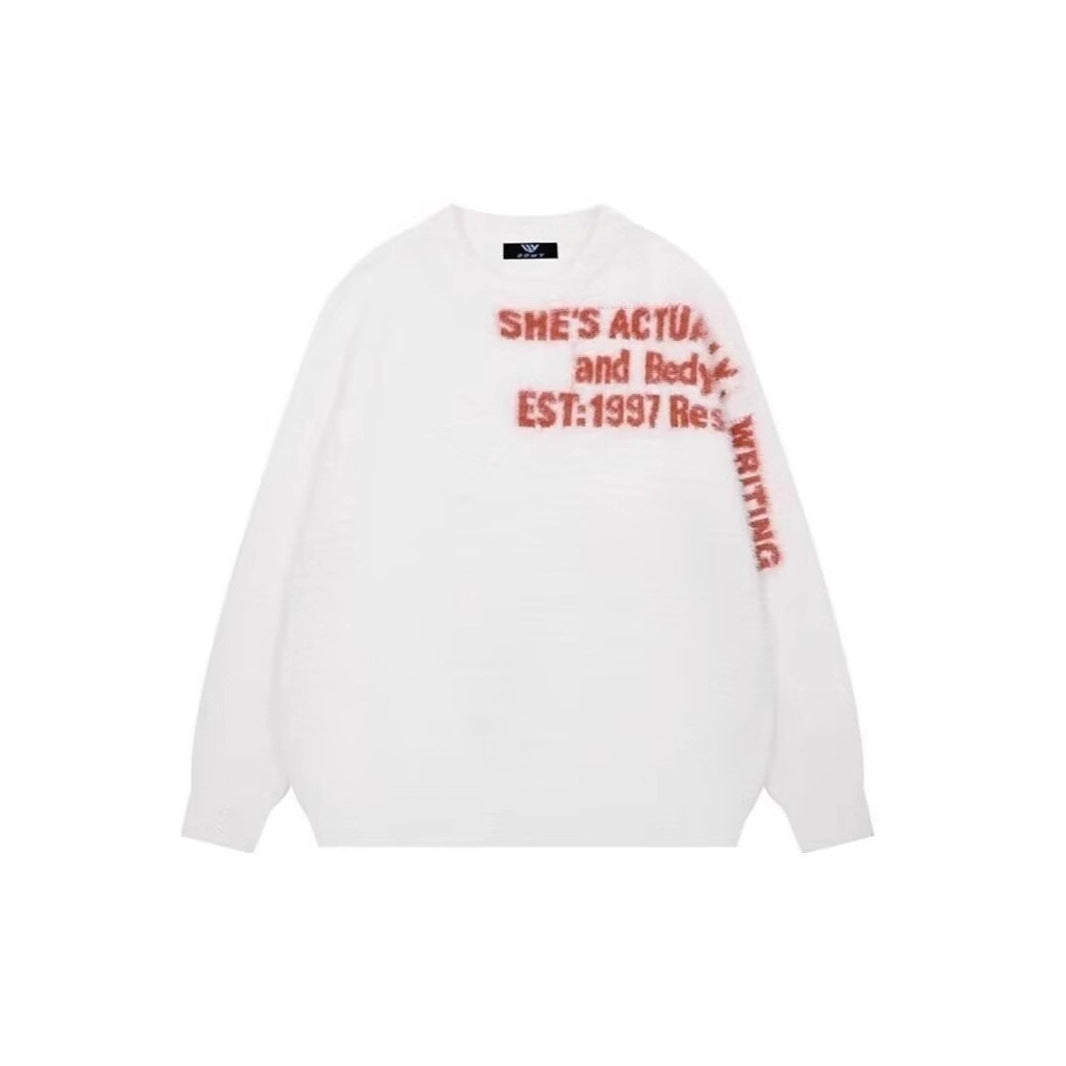 Damen Lässiger Oversized Pullover mit grafischem Print Drune