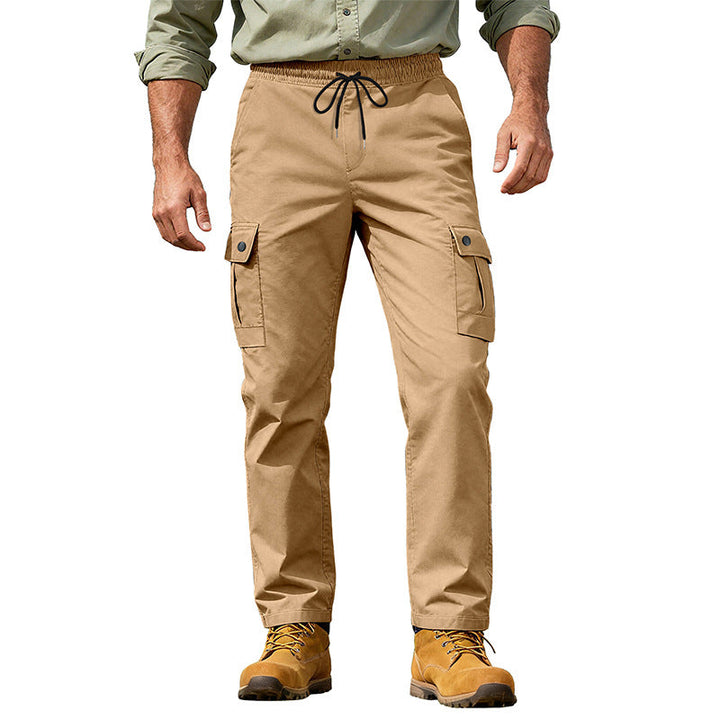 Herren nan robuste Freizeit-Cargohose mit elastischem Bund Tunnelzug und Mehrfachtaschen Drune