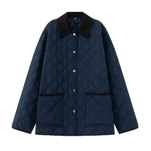 Damen Steppjacke aus weichem Material mit kontrastierendem Kragen und praktischen Taschen Drune