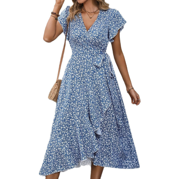 Damen Wickelkleid mit floralem Muster Drune