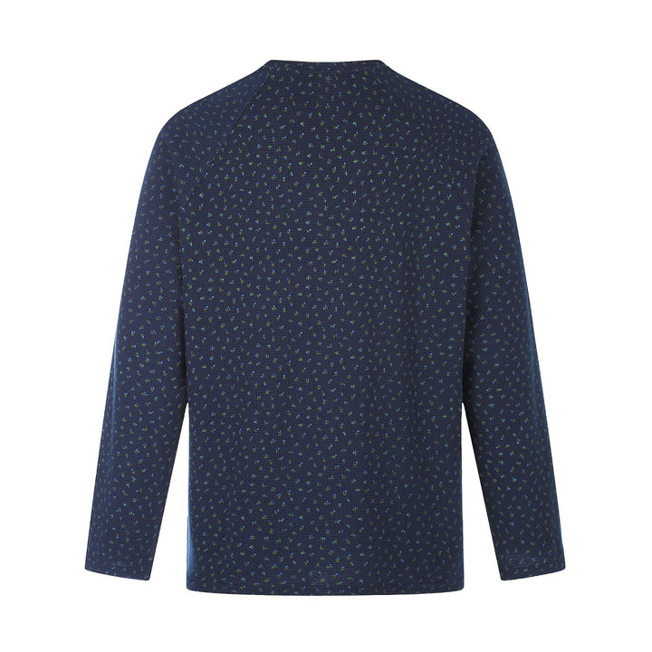 Damen Feinstruktur V‑Ausschnitt Strickpullover mit Rüschenkragen Drune