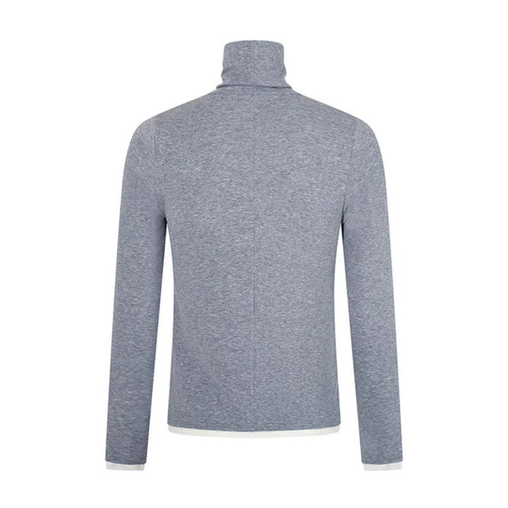 Herren Slim-Fit Rollkragen-Feinstrickshirt mit Melange-Jersey und Stretch Drune