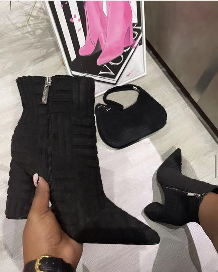 Damen Elegante Stiefeletten mit strukturiertem Obermaterial und praktischem Reißverschluss Drune
