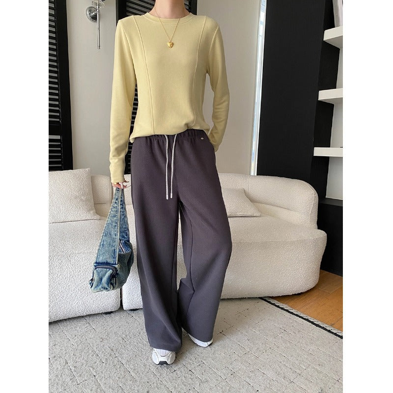 Damen lässige Freizeithose mit elastischem Bund und weiter Passform Drune