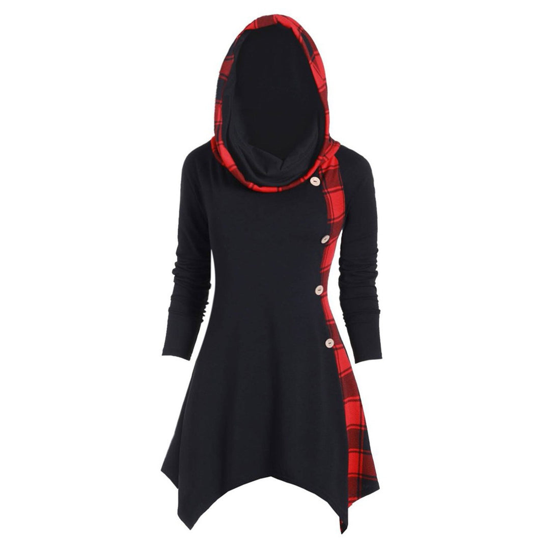 Damen Kleid mit asymmetrischem Schnitt und Karomuster Drune
