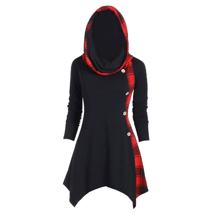 Damen Kleid mit asymmetrischem Schnitt und Karomuster Drune