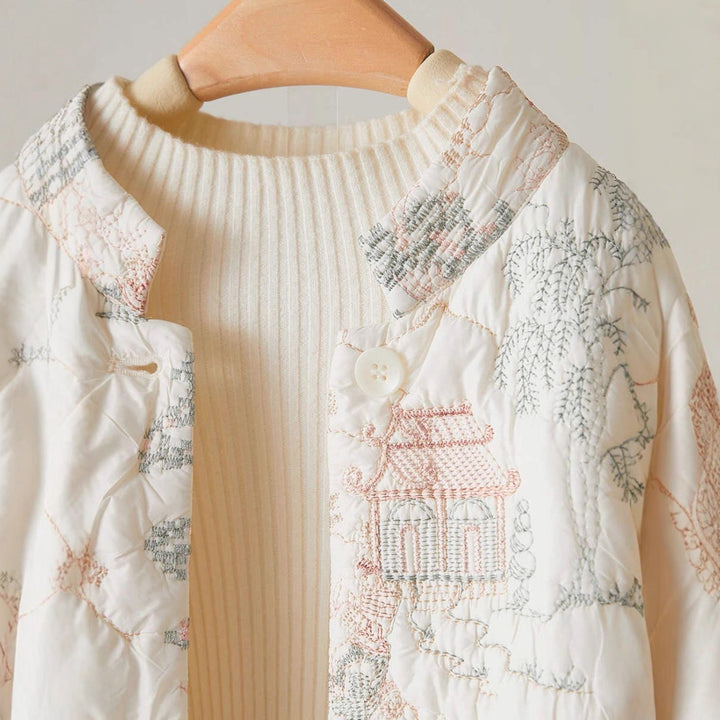 Damen Leichte gesteppte Jacke mit eleganten Stickereien Drune