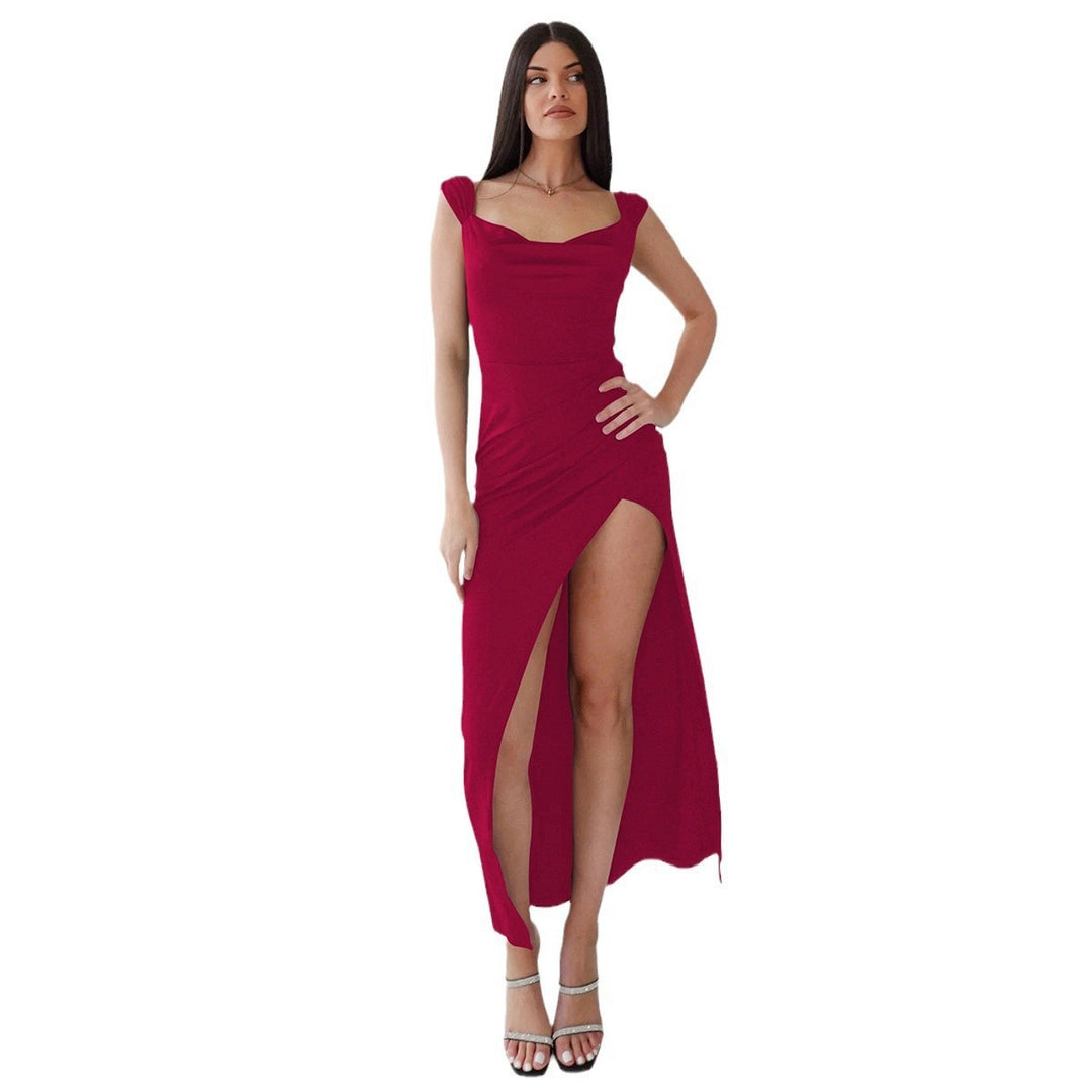 Damen Elegantes Wickelkleid mit hohem Schlitz und figurformendem Schnitt Drune